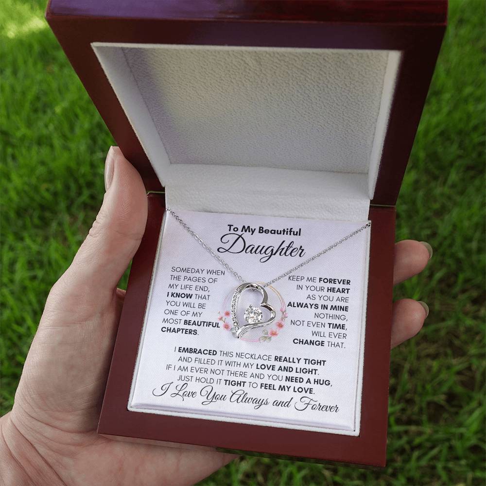 To My Beautiful Daughter "Always in my Heart" Necklace