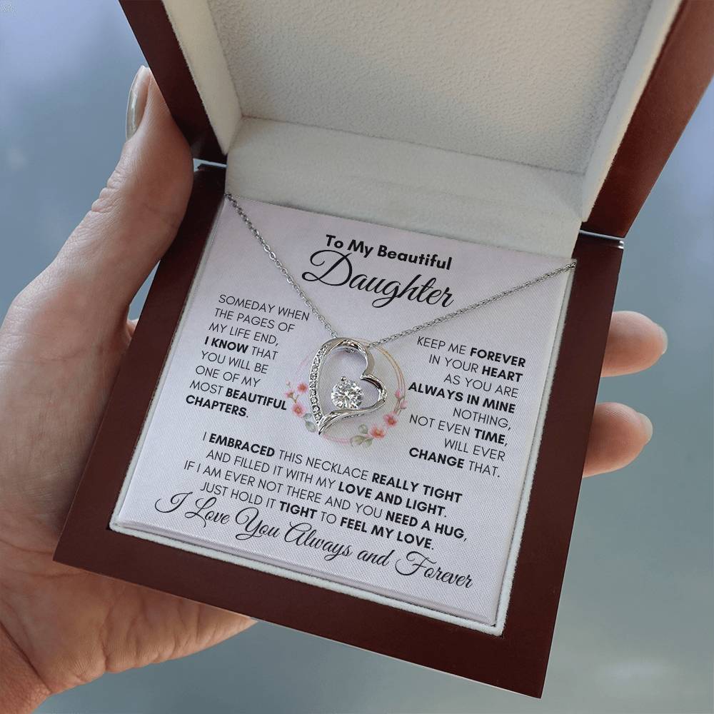 To My Beautiful Daughter "Always in my Heart" Necklace