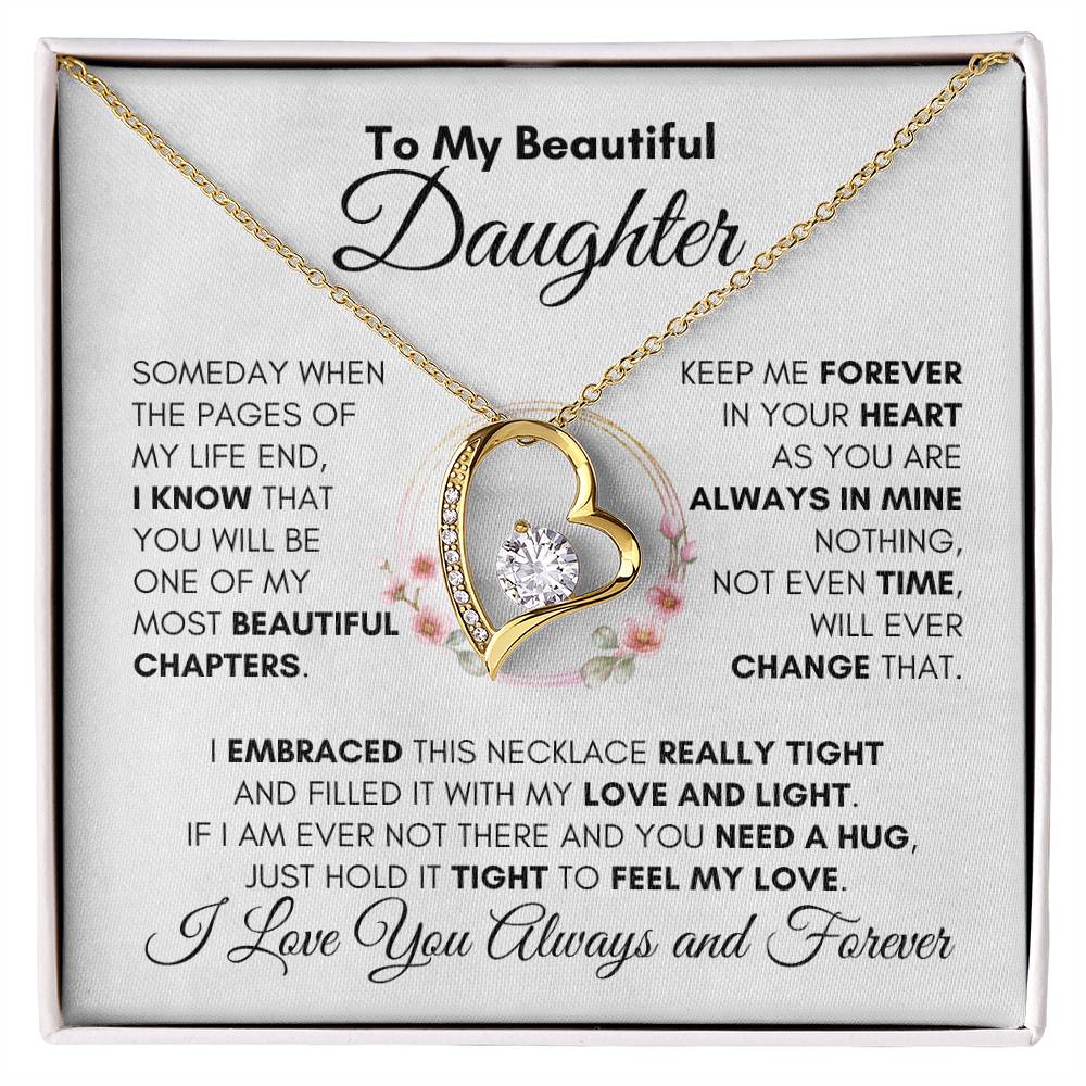 To My Beautiful Daughter "Always in my Heart" Necklace