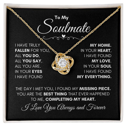 Beautiful Gift for Your Soulmate "Completing My Heart" Necklace