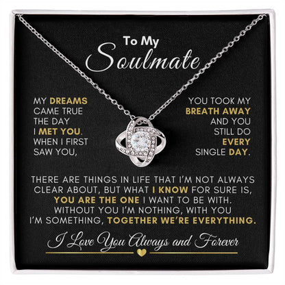 Soulmate "Together We're Everything" Love Knot Necklace