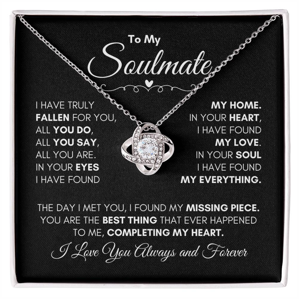 Beautiful Gift for Your Soulmate "Completing My Heart" Necklace