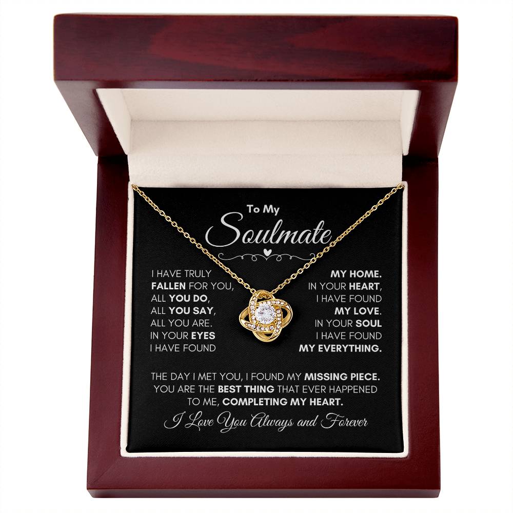 Beautiful Gift for Your Soulmate "Completing My Heart" Necklace