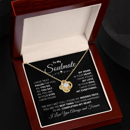 Beautiful Gift for Your Soulmate "Completing My Heart" Necklace