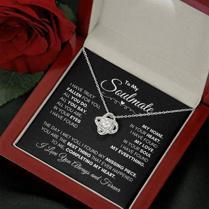 Beautiful Gift for Your Soulmate "Completing My Heart" Necklace