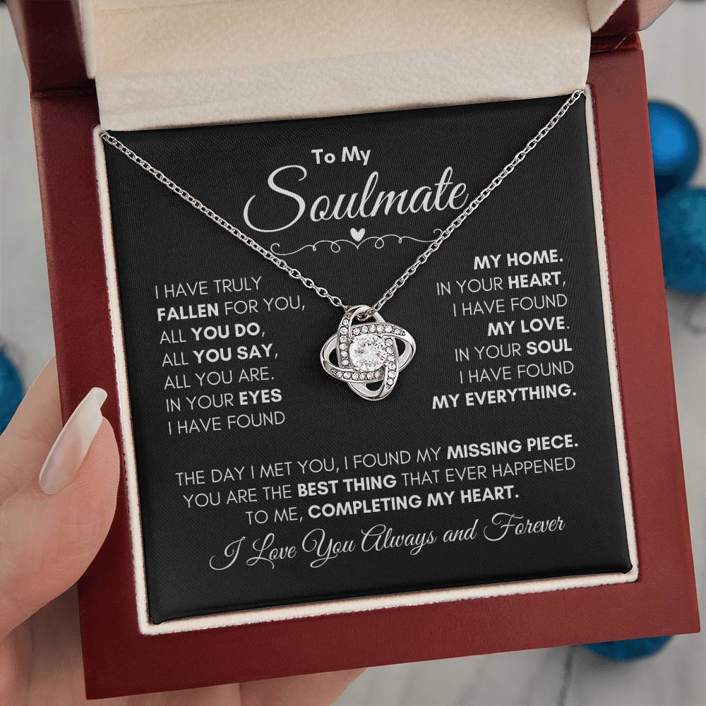 Beautiful Gift for Your Soulmate "Completing My Heart" Necklace