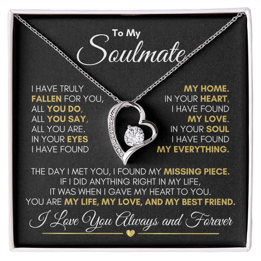 To My Soulmate "My Life, My Love" Forever Love Necklace