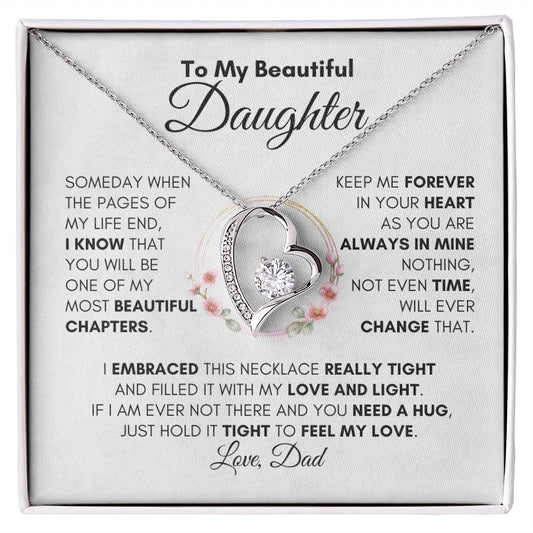 To My Daughter "Always In My Heart" Necklace Love Dad