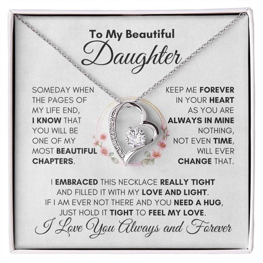 To My Beautiful Daughter "Always in my Heart" Necklace