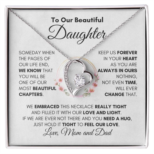 To My Daughter "Always In My Heart" Necklace From Mom and Dad