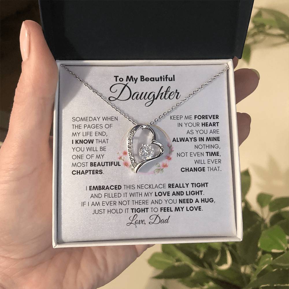 To My Daughter "Always In My Heart" Necklace Love Dad