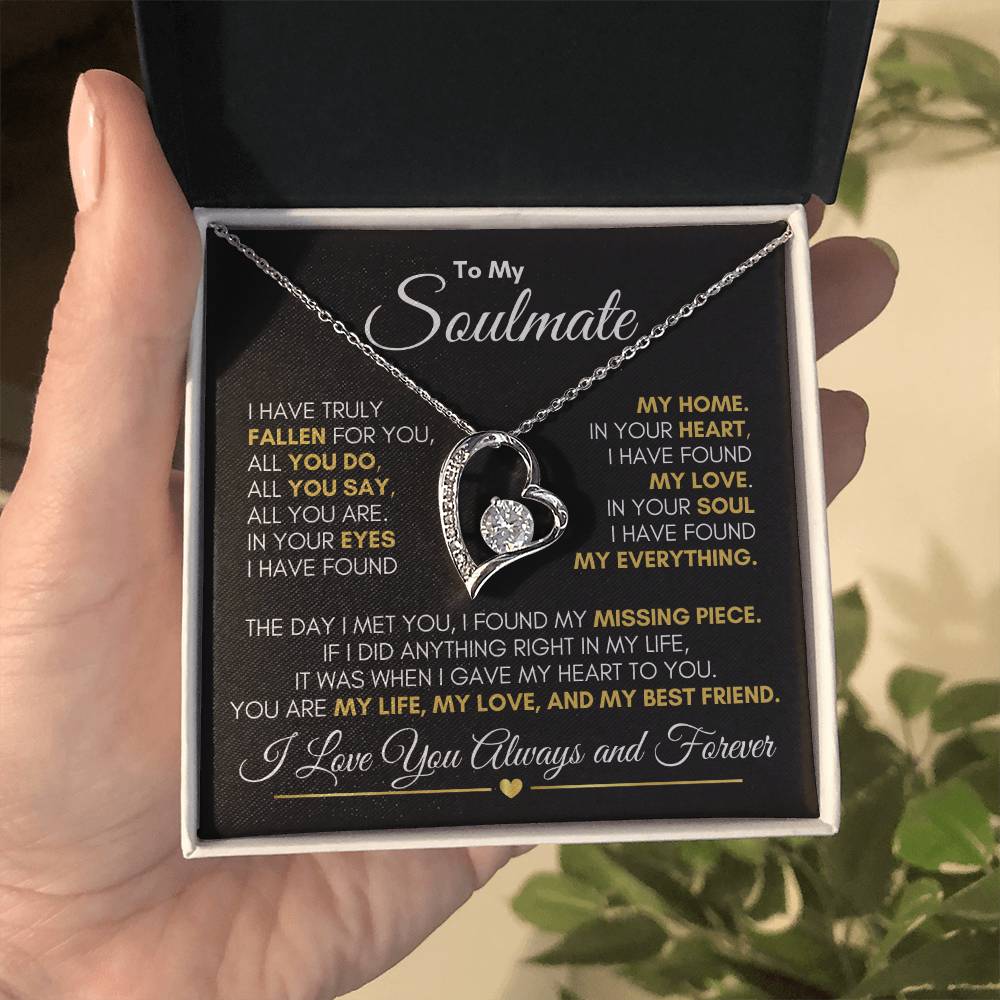 To My Soulmate "My Life, My Love" Forever Love Necklace