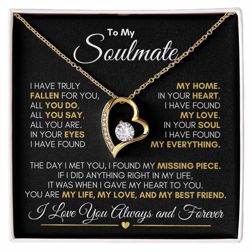 To My Soulmate "My Life, My Love" Forever Love Necklace