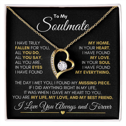 To My Soulmate "My Life, My Love" Forever Love Necklace