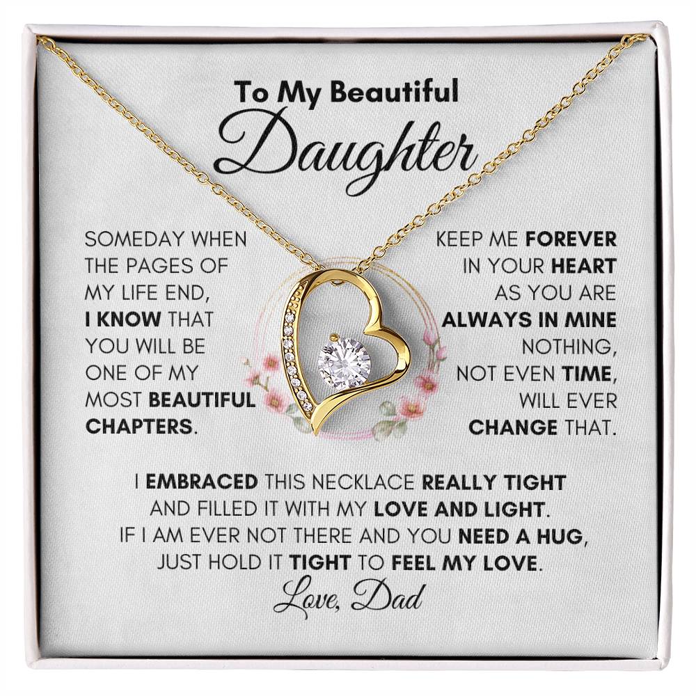 To My Daughter "Always In My Heart" Necklace Love Dad