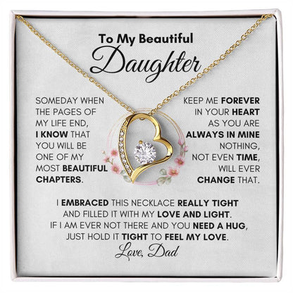 To My Daughter "Always In My Heart" Necklace Love Dad