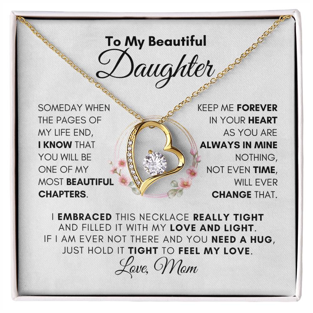 To My Daughter "Always In My Heart" Necklace From Mom