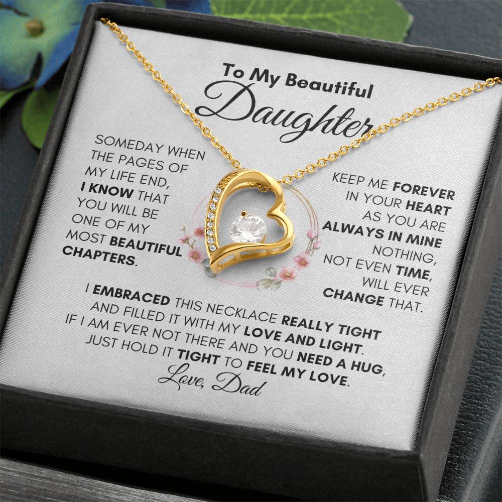 To My Daughter "Always In My Heart" Necklace Love Dad